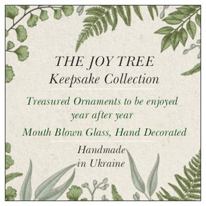 Pine Tree Blown Glass Ornaments - Set of 2 European Mouth-Blown Bauble Ball Holiday Christmas Tree Decorations, Green and Gold