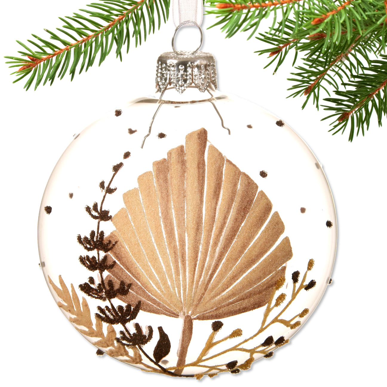 Foilage Blown Glass Ornament - European Mouth-Blown Glass Ball