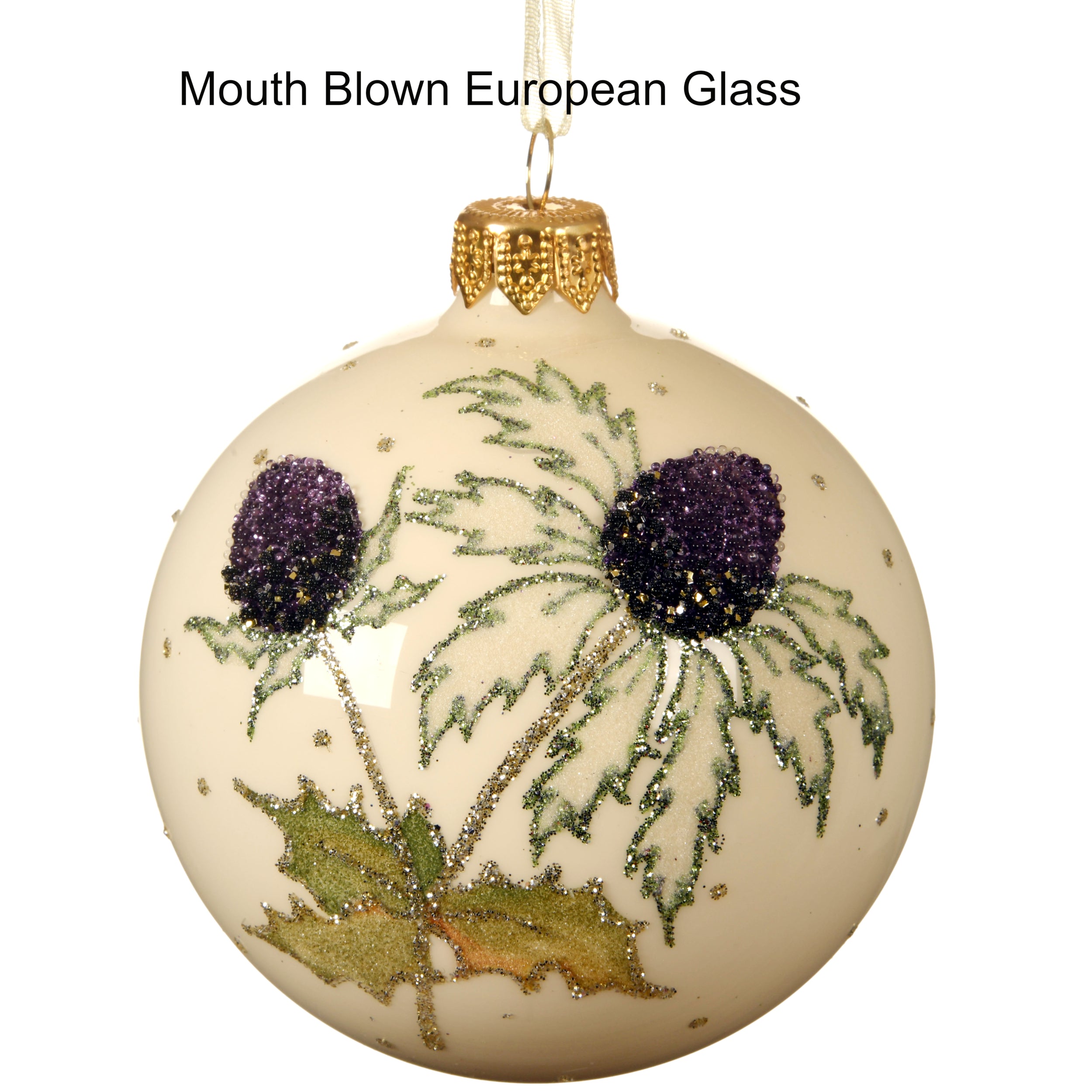 Wildflower Blown Glass Ornament - European Mouth-Blown Glass Ball