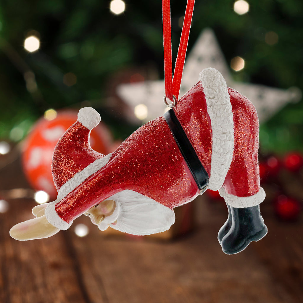 Yoga Christmas Ornaments - Set of 3 Yogi Santas in Yoga Poses