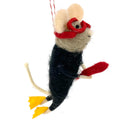 Scuba Mouse Christmas Tree Ornament - Wool Mouse Diver Holiday Decoration