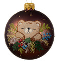 Baby Bear Blown Glass Ornament - European Mouth-Blown Glass Ball