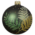 Green Blown Glass Fern Ornament - European Mouth-Blown Glass Ball