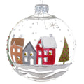 City Houses Blown Glass Ornament - European Mouth-Blown Clear Glass Ball